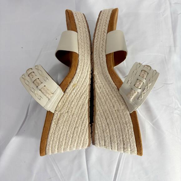 Zodiac Poppy Platform Espadrille Wedge tan/cream Sandals Women’s Size 9.5 - Picture 4 of 6